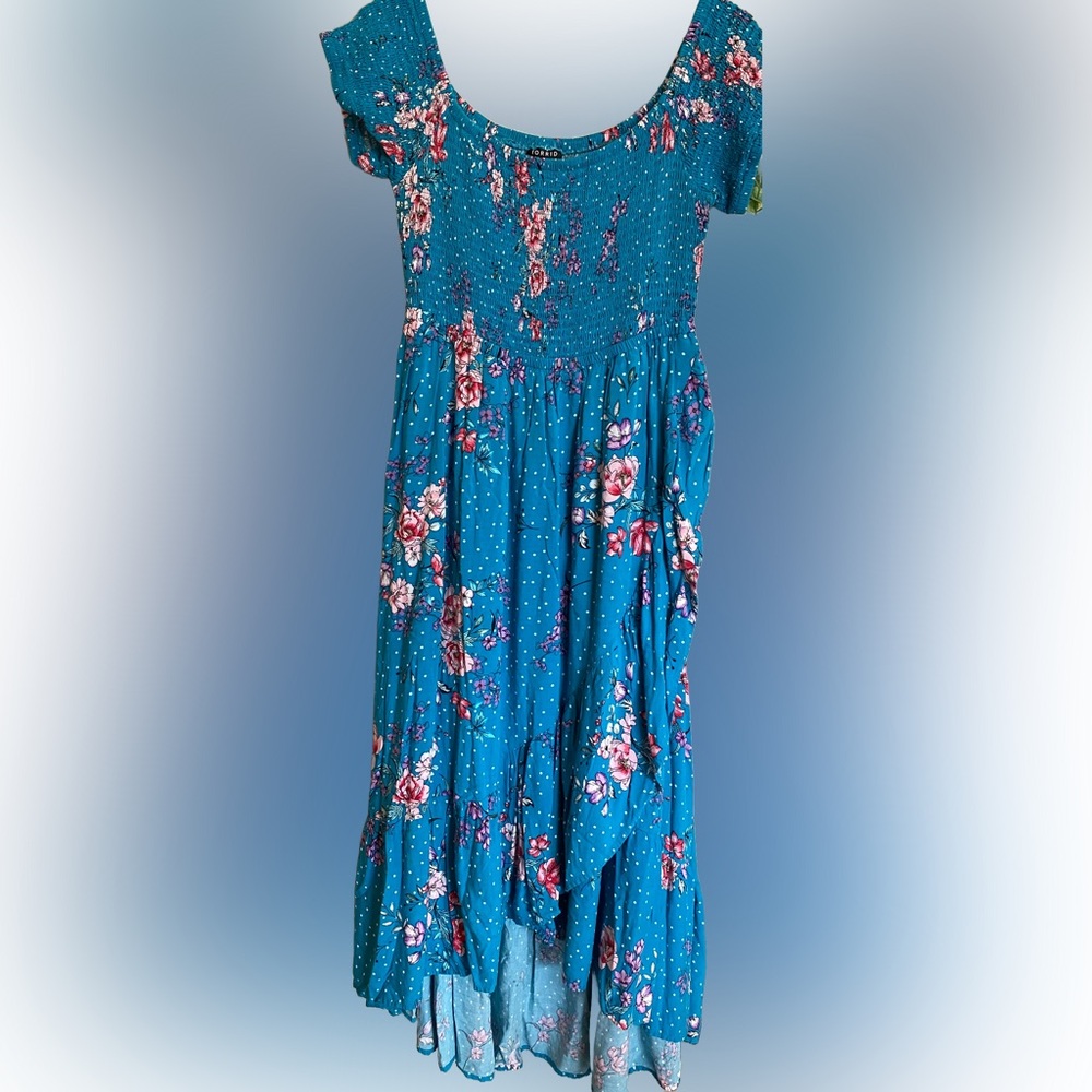 Torrid Blue Floral Dress- Plus Size 0